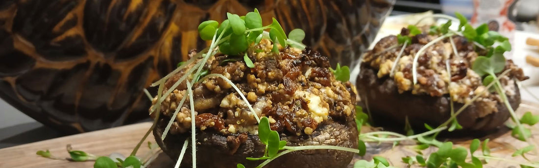 Portobello’s met Feta en zongedroogde tomaten