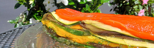 Terrine met paprika, aubergine en courgette