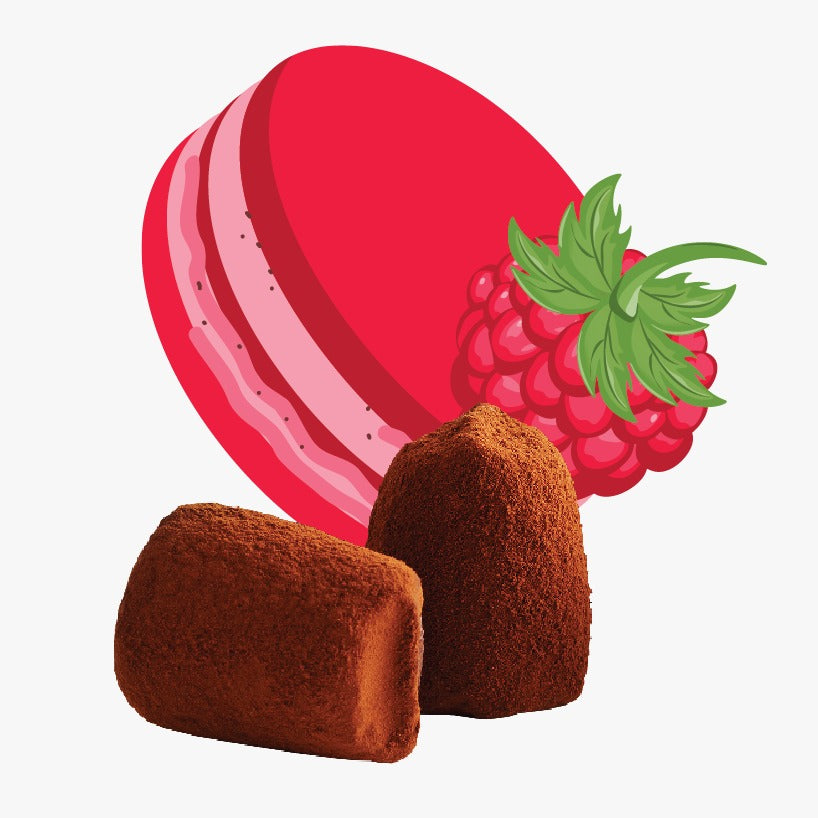 Raspberry Macaron chocolate truffles