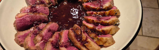 Eendenborst met rode wijnsaus
