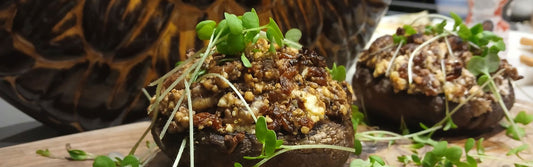Portobello’s met Feta en zongedroogde tomaten