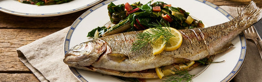 Zalmforel uit de oven met snijbiet