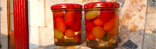 Zoet-zuur ingemaakte kerstomaatjes