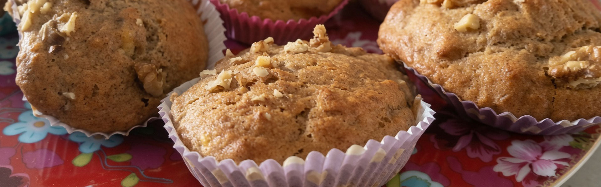 Bananenmuffins met kaneel en walnoten