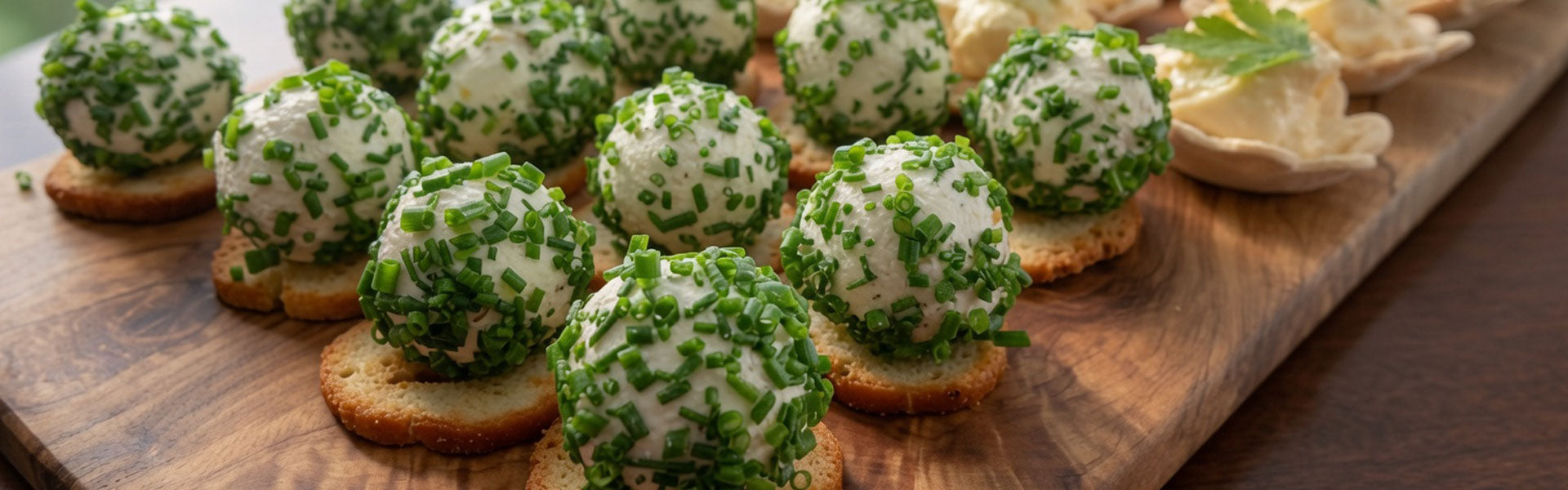 Bieslookbolletjes van verse roomkaas