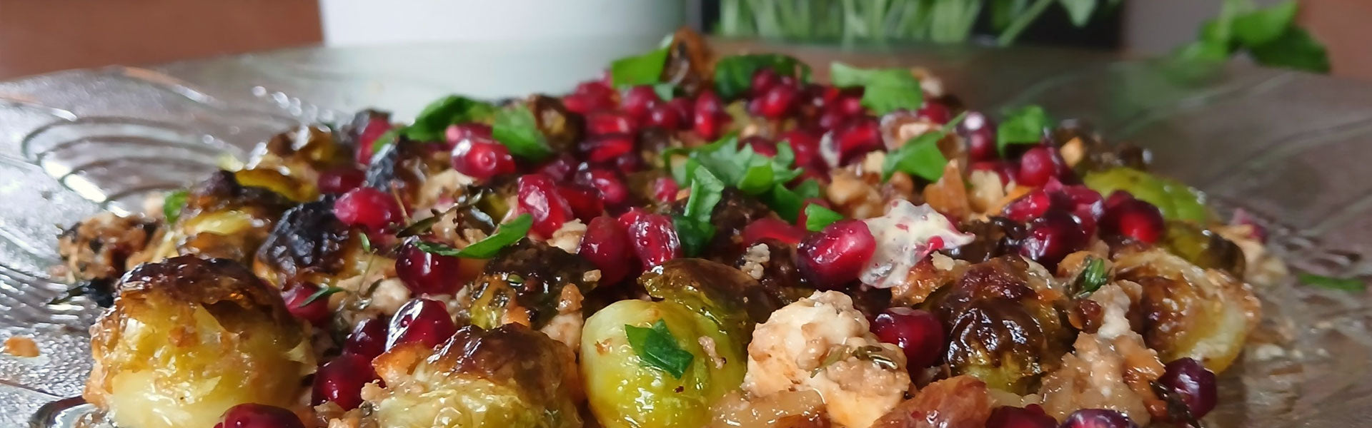 Geroosterde spruiten met hazelnoten en geitenkaas