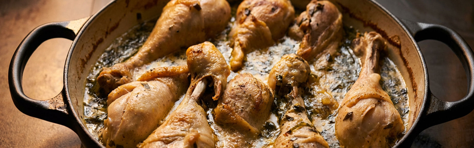 Kip in romige dragonsaus