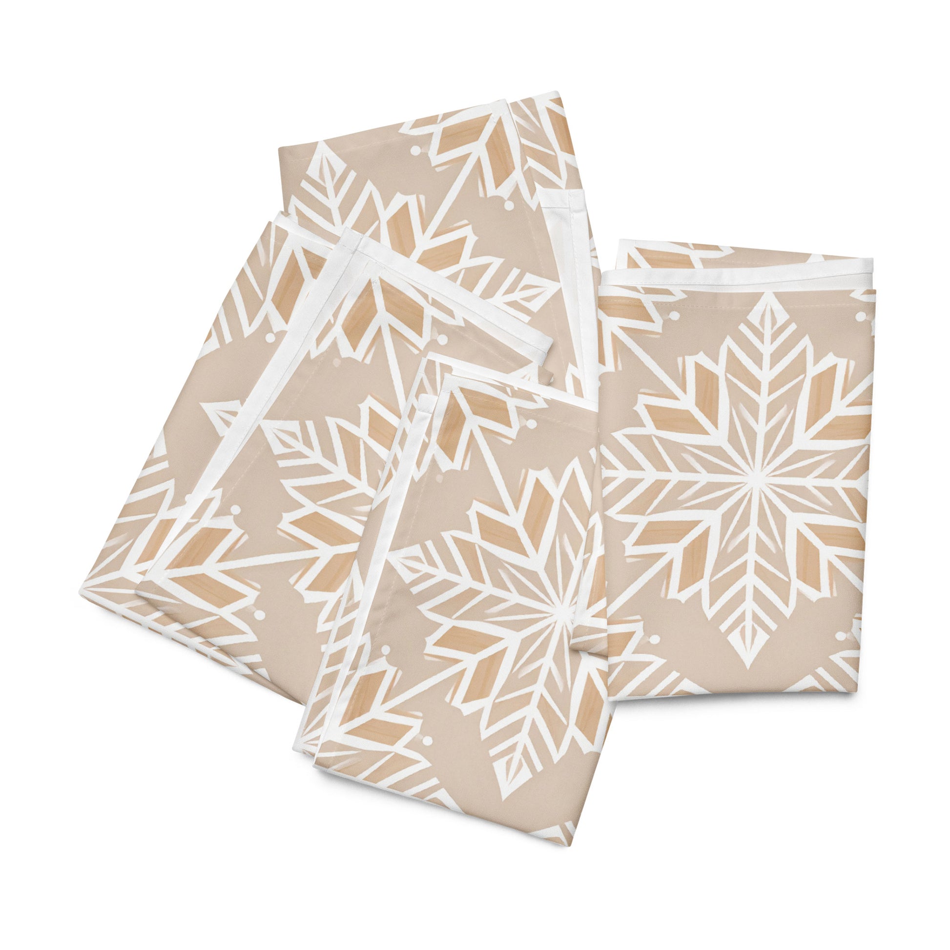 Servetten Nordic Whisper – Sneeuwvlokken - Set van 4